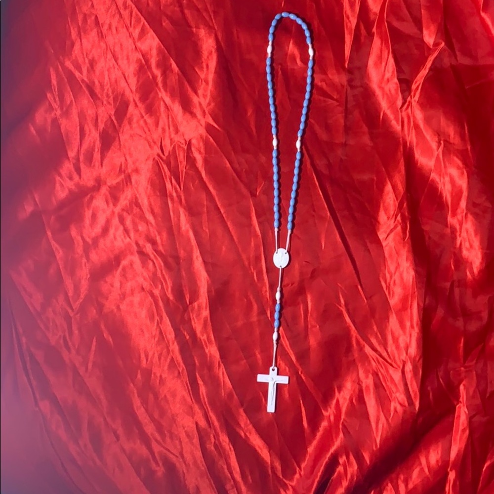 Baby Blue and White Rosary